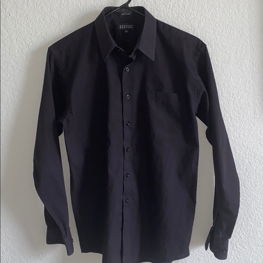 Bergamo New York Dress Shirt Black Long Sleeve